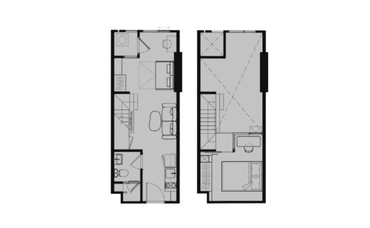 Apartment floor plan, 2 bedrooms in Reference Kaset District No. 11007 (2D)